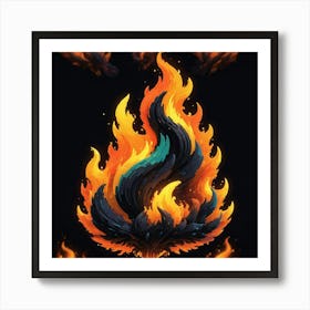 Majestic 3d Flame Art Print