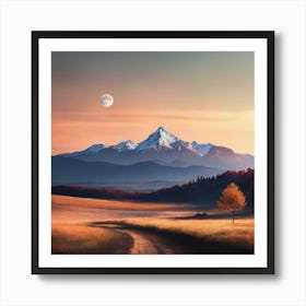 Landscape With Mountains Art Print