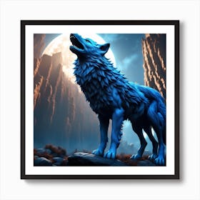 Blue Wolf Art Print