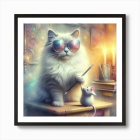 Artist Cat 2 Art Print