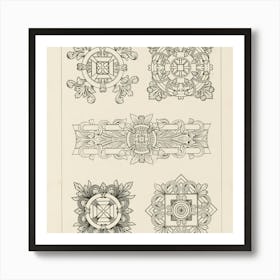 Vintage Geometrical Patterns 9 Art Print