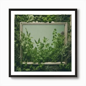 Frame Created From Herbs On Edges And Nothing In Middle Haze Ultra Detailed Film Photography Lig (3) Art Print