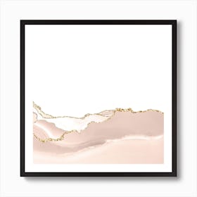 Ivory & Gold Agate Texture 07 Art Print