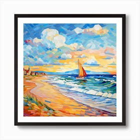 Sailboat On The Beach Art Print