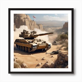 M60 Tanks In The Desert 1 Art Print