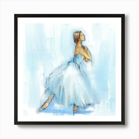 Blue Ballerina Art Print