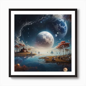 Moons And Planets Art Print