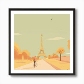 Eiffel Tower Minimal Pastell Art Print