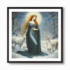Winter Forest Goddess Art Print