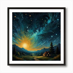 Starry Night Sky 1 Art Print