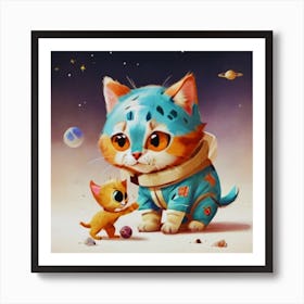 Astronaut Cat Art Print