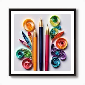 Decorative pens Art Print