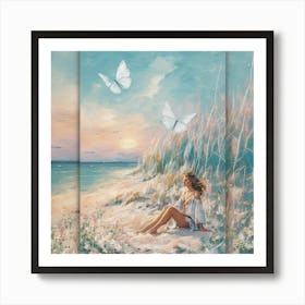 Butterfly On The Beach 11 Art Print