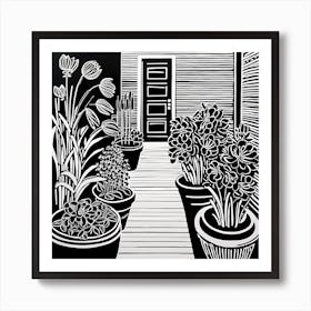 Lion cut inspired Black and white Garden plants & flowers art, Gardening art, Garden 217 Art Print