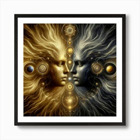 Two Faces Of The Sun Art Print