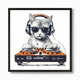 Dj Cat 3 Art Print