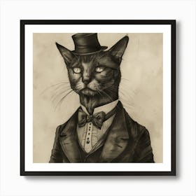 Tuxedo Cat Art Print