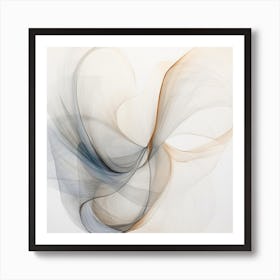 Abstract Organic Minimalist Gray Brown Splash In Muted Colors 1 Art Print