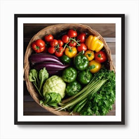 Vegetables In A Basket Art Print