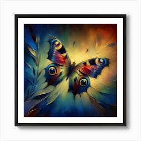 Modern Oil Paint Style Butterfly Art Print