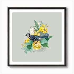 Flora & Fauna with Blue Jay 1 Art Print