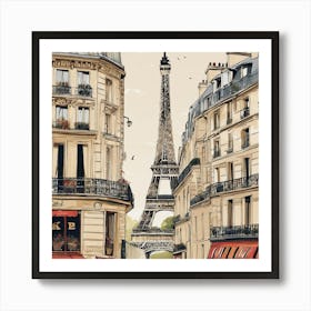 Paris Street Scene 1 Art Print