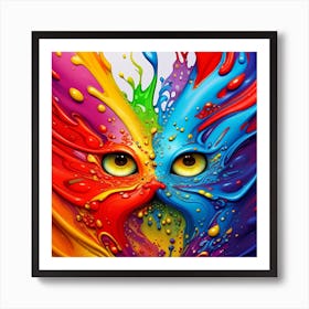 Colorful Cat 1 Art Print