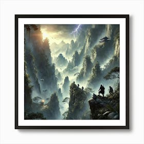 A Dramatic Scene Showing The Challenges Of Discove Art Print