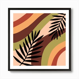 Palm Leaves On A Wave Art Print