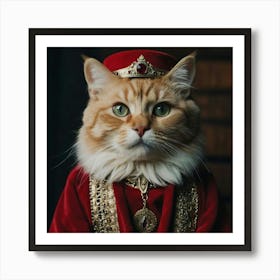 Leonardo Kino Xl A Cute Cat Wears Like A King 2 Art Print