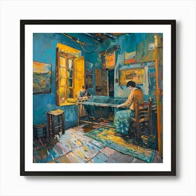 Van Gogh Style: The Weaver's Home Art Print