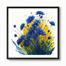 Blue Flowers Art Print