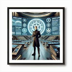 A Futuristic Scene Featuring The Voice Of The Syn Art Print