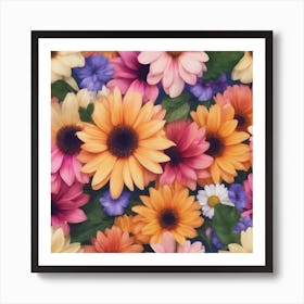 Colorful Flowers Art Print