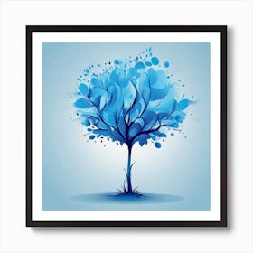 Blue Tree Art Print