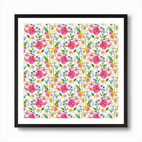 Spring Flowers Square Art Print