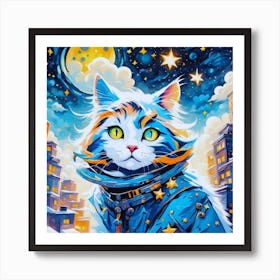 Cat In Space 2 Art Print