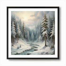 Winter Forest Art Print 3 Art Print