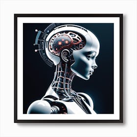 Woman With A Robot Head 5 Art Print