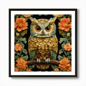 William Morris owl print Poster