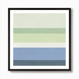 Colored Stripes - blue and green Art Print