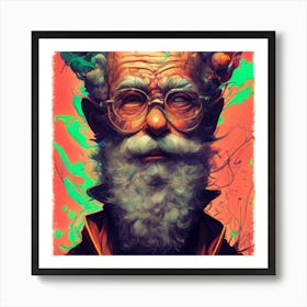 a portrait of santa Art Print