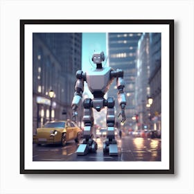 Robot On The Street 57 Art Print