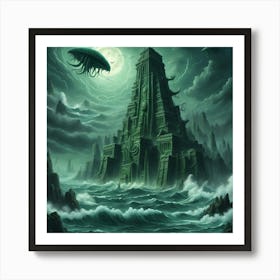 Octopus City 1 Art Print