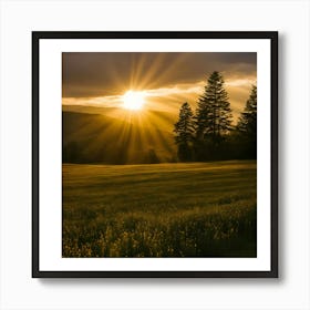 Sunset In The Meadow Art Print