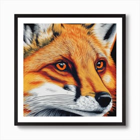 Default Portrait Of Foxy Face Pop Art Style And Texture 0 Art Print