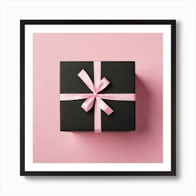 Gift Box On Pink Background 2 Art Print
