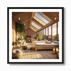 Bedroom In A Loft Art Print