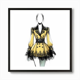 Yellow Trench Coat 2 Art Print