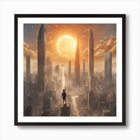  Tall Towers, The Sun In The Middle, And A Young  Art Print